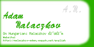 adam malaczkov business card